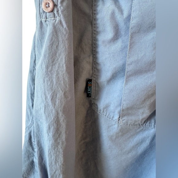 Simms Long sleeve Vented Guide Fishing Shirt Button Front Zip Pockets Blue M - Picture 9 of 16